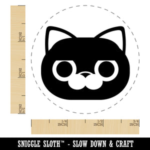Round Cat Face Concerned Self-Inking Rubber Stamp for Stamping Crafting Planners