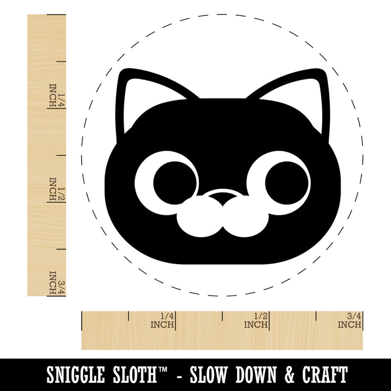 Round Cat Face Side Eye Self-Inking Rubber Stamp for Stamping Crafting Planners