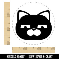Round Cat Face Skeptical Self-Inking Rubber Stamp for Stamping Crafting Planners