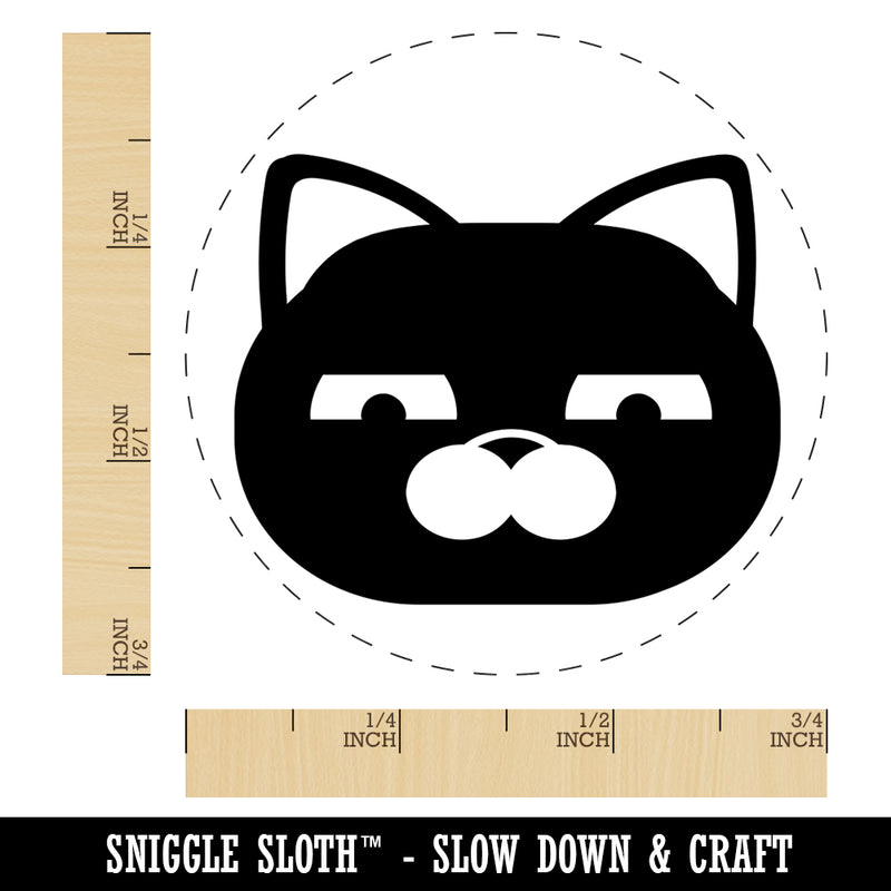 Round Cat Face Skeptical Self-Inking Rubber Stamp for Stamping Crafting Planners