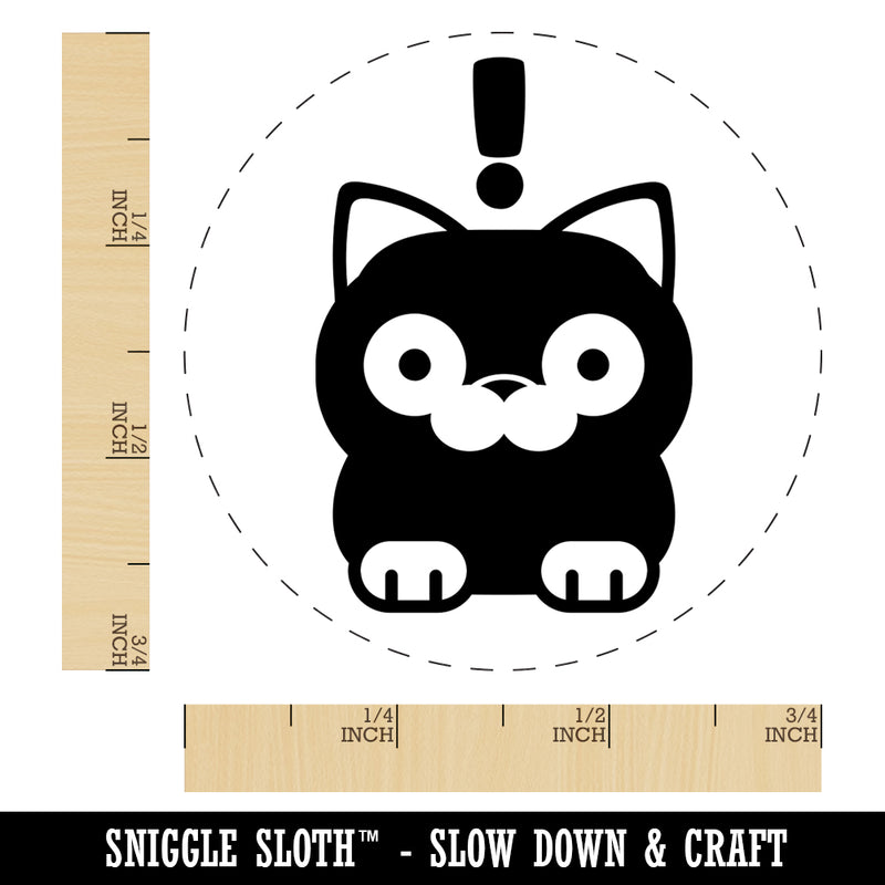 Round Cat Shocked Self-Inking Rubber Stamp for Stamping Crafting Planners