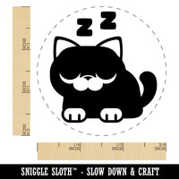 Round Cat Sleeping Self-Inking Rubber Stamp for Stamping Crafting Planners