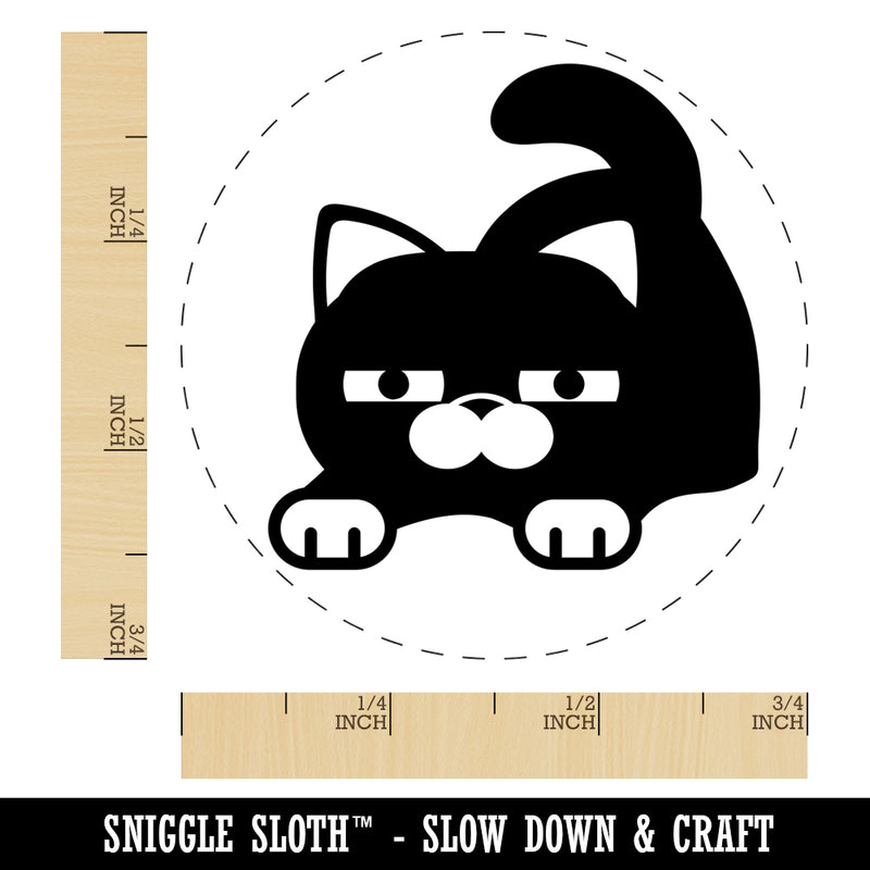 Round Cat Stretching Self-Inking Rubber Stamp for Stamping Crafting Planners