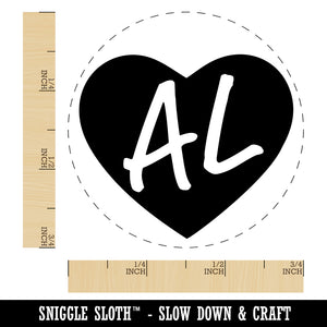 AL Alabama State in Heart Self-Inking Rubber Stamp for Stamping Crafting Planners