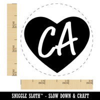 CA California State in Heart Self-Inking Rubber Stamp for Stamping Crafting Planners