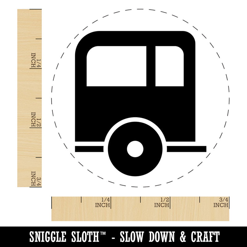 Camper Trailer Camping Icon Self-Inking Rubber Stamp for Stamping Crafting Planners