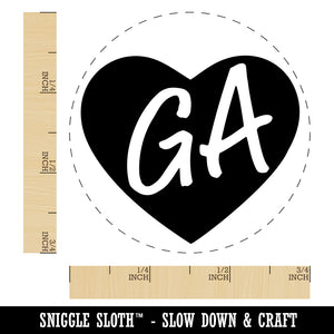 GA Georgia State in Heart Self-Inking Rubber Stamp for Stamping Crafting Planners