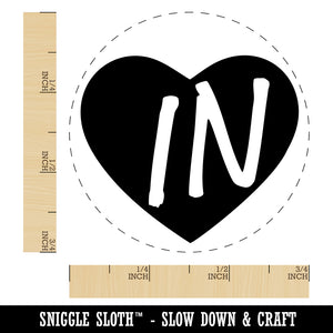 IN Indiana State in Heart Self-Inking Rubber Stamp for Stamping Crafting Planners