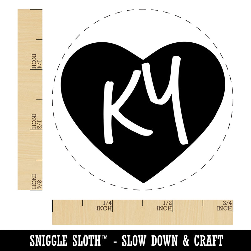 KY Kentucky State in Heart Self-Inking Rubber Stamp for Stamping Crafting Planners