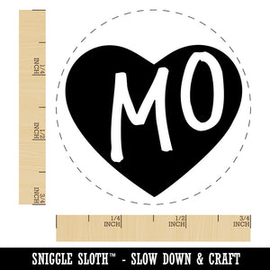 MO Missouri State in Heart Self-Inking Rubber Stamp for Stamping Crafting Planners