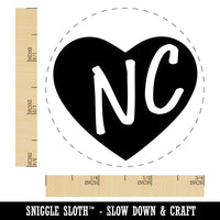 NC North Carolina State in Heart Self-Inking Rubber Stamp for Stamping Crafting Planners