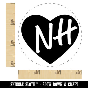 NH New Hampshire State in Heart Self-Inking Rubber Stamp for Stamping Crafting Planners