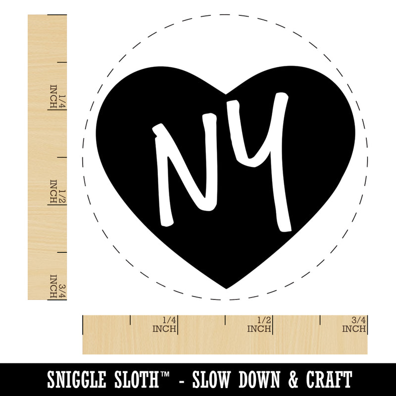 NY New York State in Heart Self-Inking Rubber Stamp for Stamping Crafting Planners