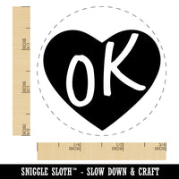 OK Oklahoma State in Heart Self-Inking Rubber Stamp for Stamping Crafting Planners