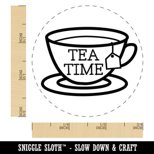 Tea Time Cup Self-Inking Rubber Stamp for Stamping Crafting Planners