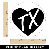 TX Texas State in Heart Self-Inking Rubber Stamp for Stamping Crafting Planners