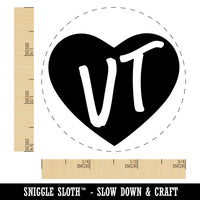 VT Vermont State in Heart Self-Inking Rubber Stamp for Stamping Crafting Planners