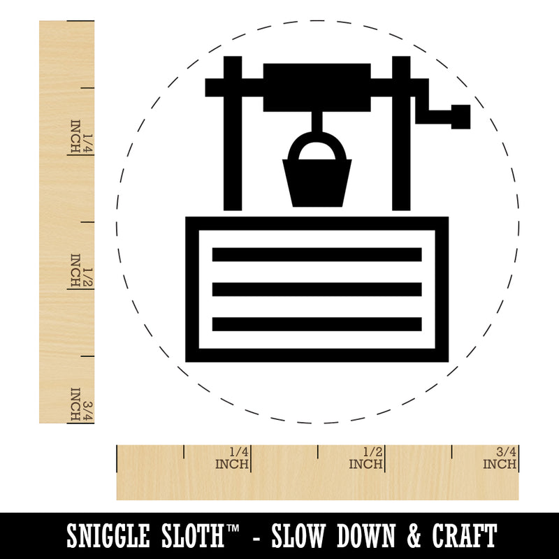 Wishing Water Well Icon Self-Inking Rubber Stamp for Stamping Crafting Planners