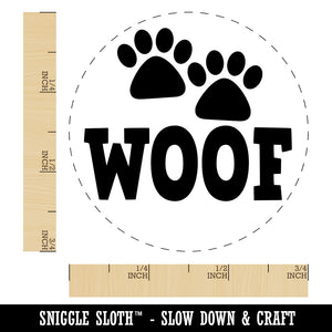 Woof Dog Paw Prints Fun Text Self-Inking Rubber Stamp for Stamping Crafting Planners