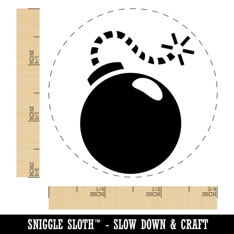 Cartoon Bomb with Fuse Self-Inking Rubber Stamp for Stamping Crafting Planners