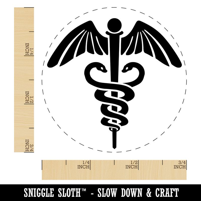 Caduceus Health Medical Symbol Self-Inking Rubber Stamp for Stamping Crafting Planners