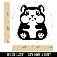 Chubby Cheek Hamster Self-Inking Rubber Stamp for Stamping Crafting Planners