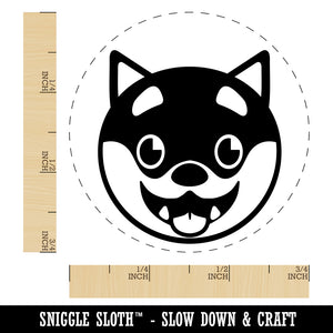 Husky Dog Face Excited Self-Inking Rubber Stamp for Stamping Crafting Planners