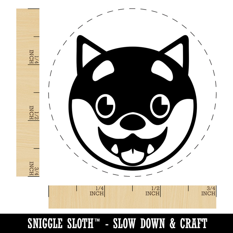 Husky Dog Face Excited Self-Inking Rubber Stamp for Stamping Crafting Planners