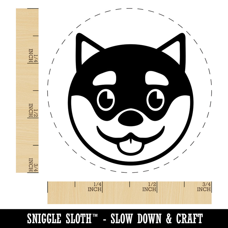 Husky Dog Face Happy Self-Inking Rubber Stamp for Stamping Crafting Planners