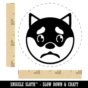 Husky Dog Face Sad Self-Inking Rubber Stamp for Stamping Crafting Planners