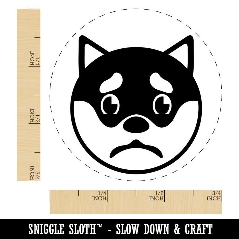 Husky Dog Face Sad Self-Inking Rubber Stamp for Stamping Crafting Planners