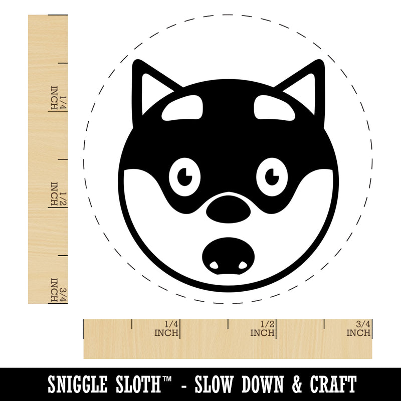 Husky Dog Face Shocked Self-Inking Rubber Stamp for Stamping Crafting Planners