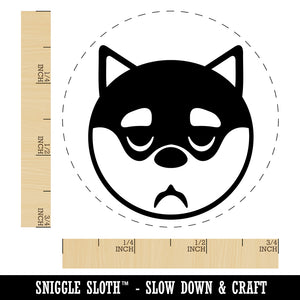 Husky Dog Face Sleepy Tired Self-Inking Rubber Stamp for Stamping Crafting Planners