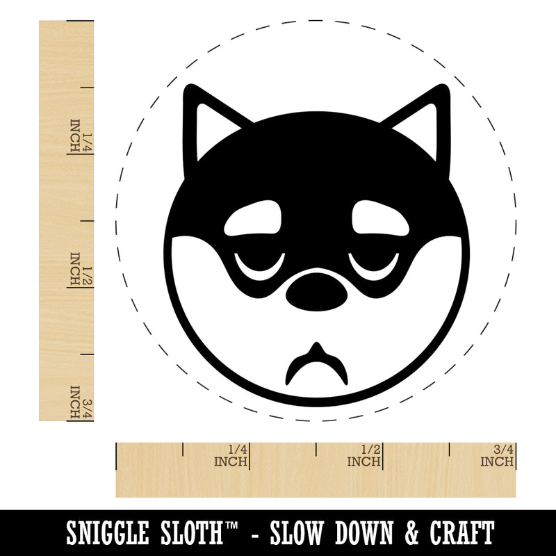 Husky Dog Face Sleepy Tired Self-Inking Rubber Stamp for Stamping Crafting Planners