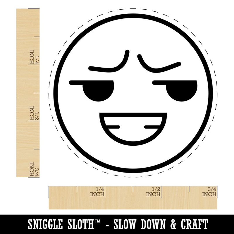 Kawaii Cute Smug Smirk Smile Face Self-Inking Rubber Stamp for Stamping Crafting Planners
