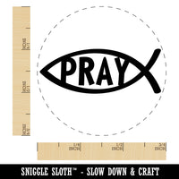 Pray Ichthys Fish Christian Sketch Self-Inking Rubber Stamp for Stamping Crafting Planners