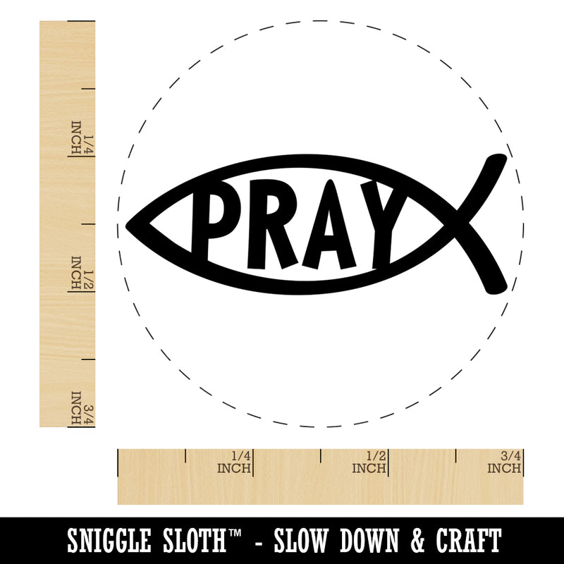 Pray Ichthys Fish Christian Sketch Self-Inking Rubber Stamp for Stamping Crafting Planners