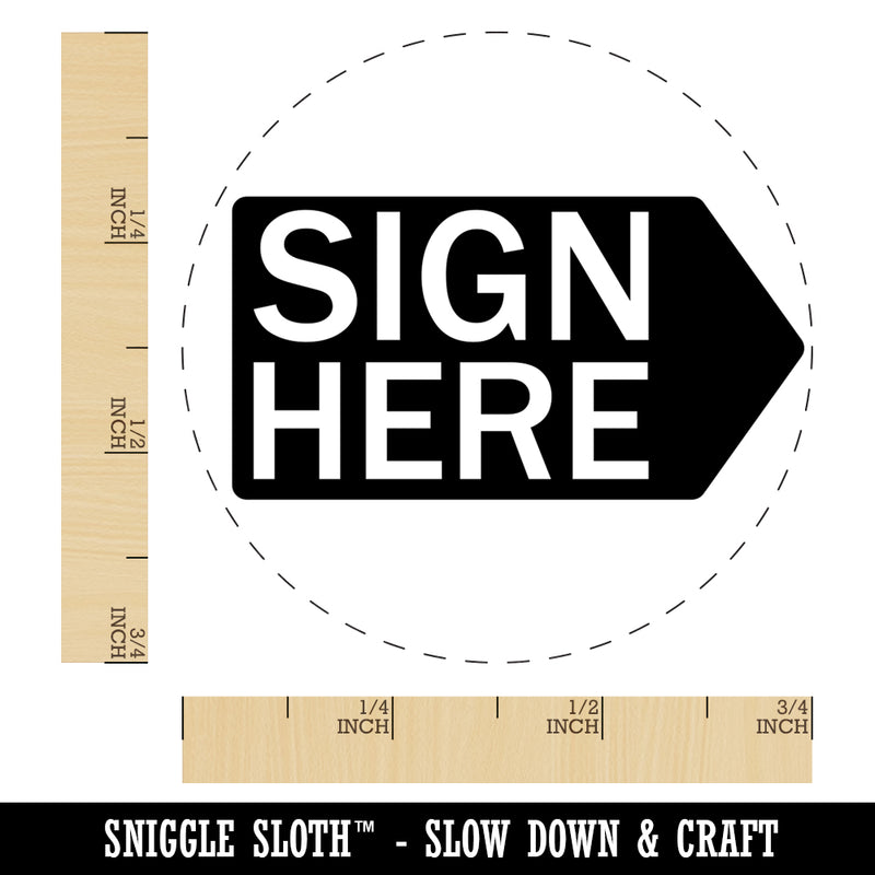 Sign Here Self-Inking Rubber Stamp for Stamping Crafting Planners