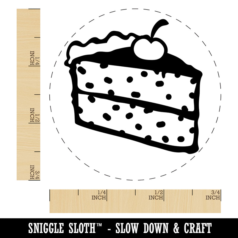 Slice of Cake Self-Inking Rubber Stamp for Stamping Crafting Planners