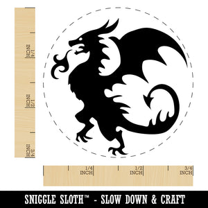 Wyvern Dragon Fantasy Silhouette Self-Inking Rubber Stamp for Stamping Crafting Planners