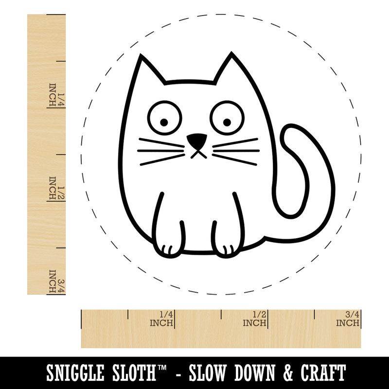 Wary Kitty Cat Self-Inking Rubber Stamp for Stamping Crafting Planners