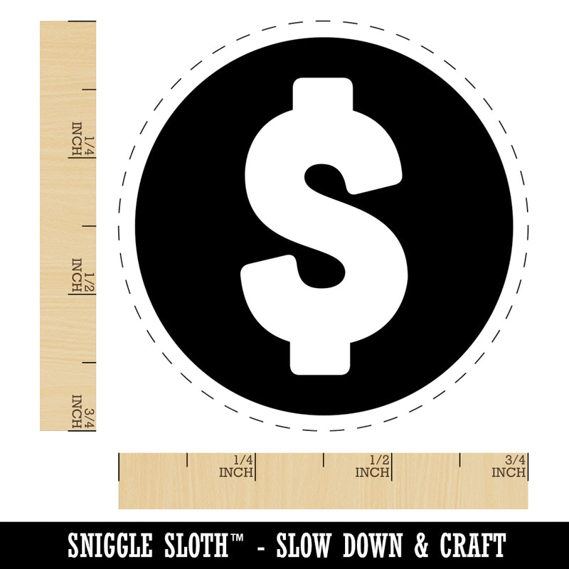 Dollar Sign Money in Circle Self-Inking Rubber Stamp for Stamping Crafting Planners