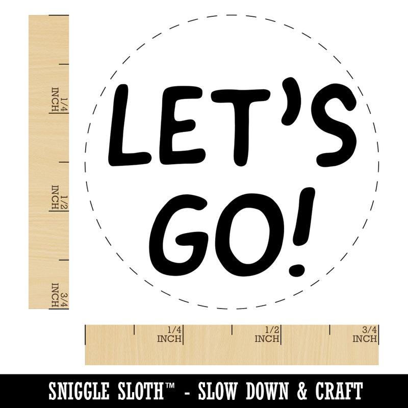 Let's Go Travel Fun Text Self-Inking Rubber Stamp for Stamping Crafting Planners