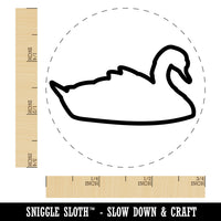 Swan Swimming Outline Self-Inking Rubber Stamp for Stamping Crafting Planners