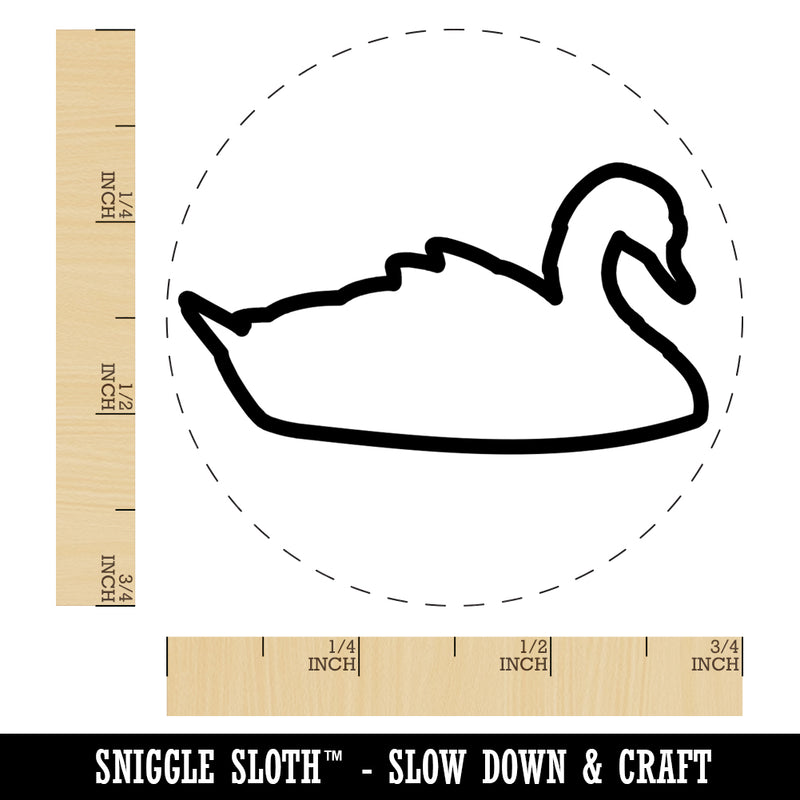 Swan Swimming Outline Self-Inking Rubber Stamp for Stamping Crafting Planners