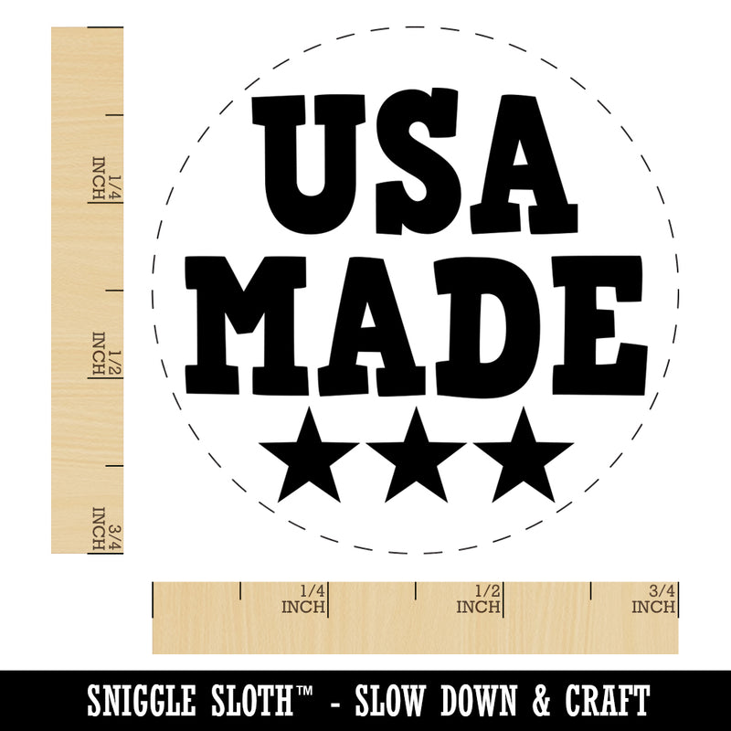 USA Made with Stars Fun Text Self-Inking Rubber Stamp for Stamping Crafting Planners