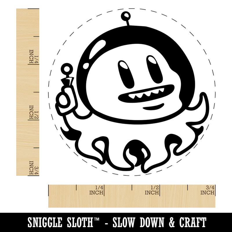 Alien Space Octopus Self-Inking Rubber Stamp for Stamping Crafting Planners