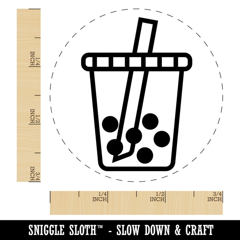 Boba Bubble Milk Tea Self-Inking Rubber Stamp for Stamping Crafting Planners