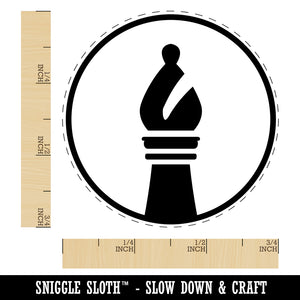 Chess Piece Black Bishop Self-Inking Rubber Stamp for Stamping Crafting Planners