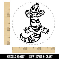 Chubby Leopard Gecko Lizard Self-Inking Rubber Stamp for Stamping Crafting Planners